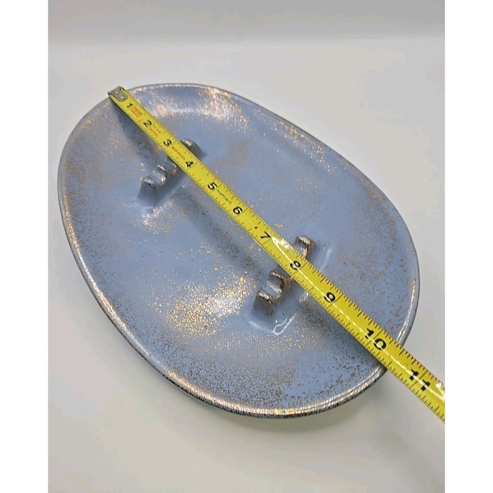 Vintage Hand Painted Ceramic Blue/Gold Ashtray Retro MCM - Picture 5 of 6